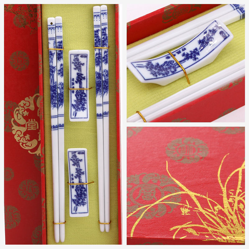 Classical ceramic hand-painted chopsticks 2 to suit the natural health premium T2-006 A family letter reports peace. pattern2