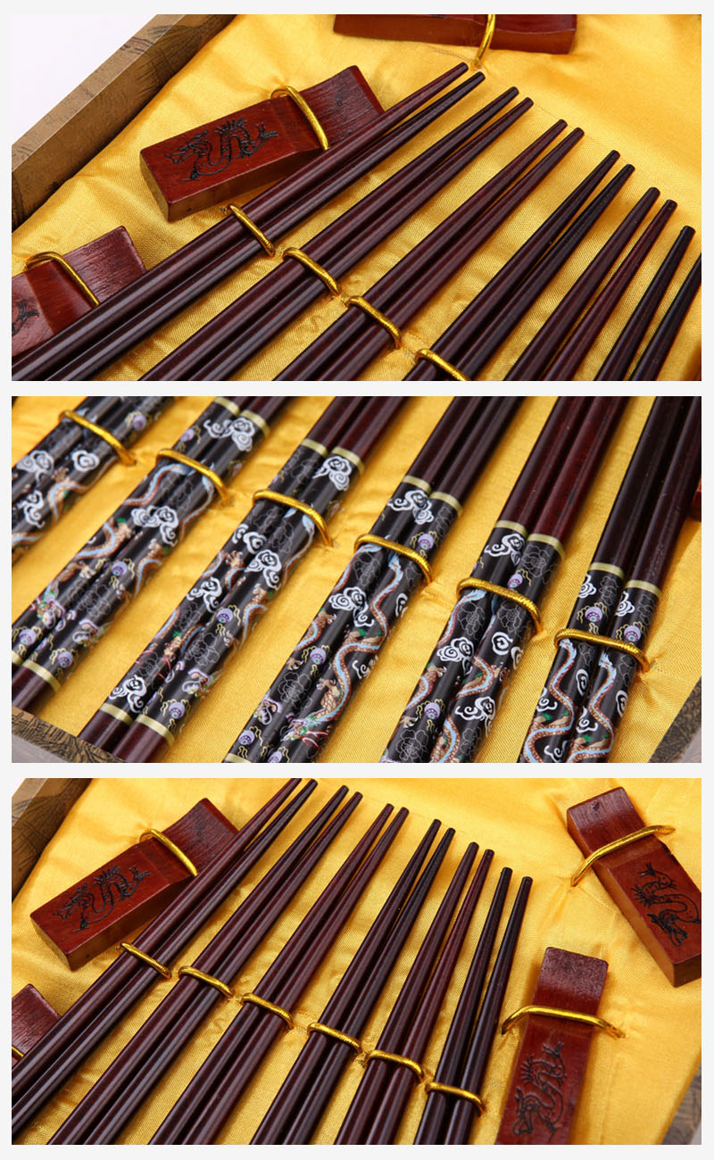 High grade gift chopsticks ancient dragon printing ancient clothes 6 double flip Y6-0153