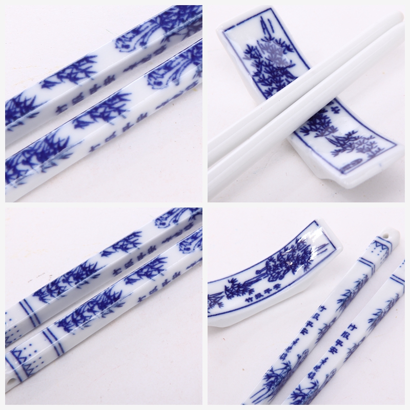 Classical ceramic hand-painted chopsticks 2 to suit the natural health premium T2-006 A family letter reports peace. pattern4