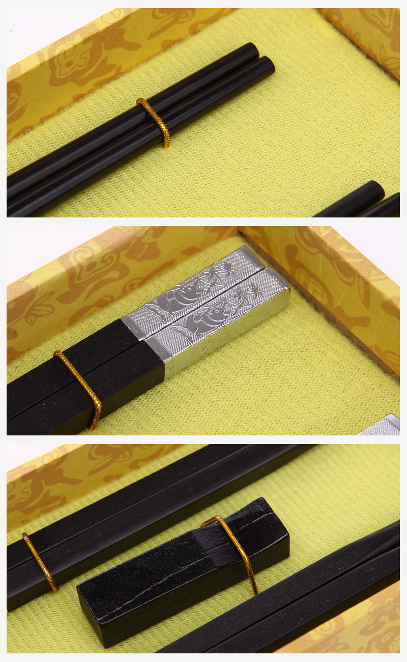 High grade gift chopsticks silver panda stamp ancient costume 2 double flip J2-0103