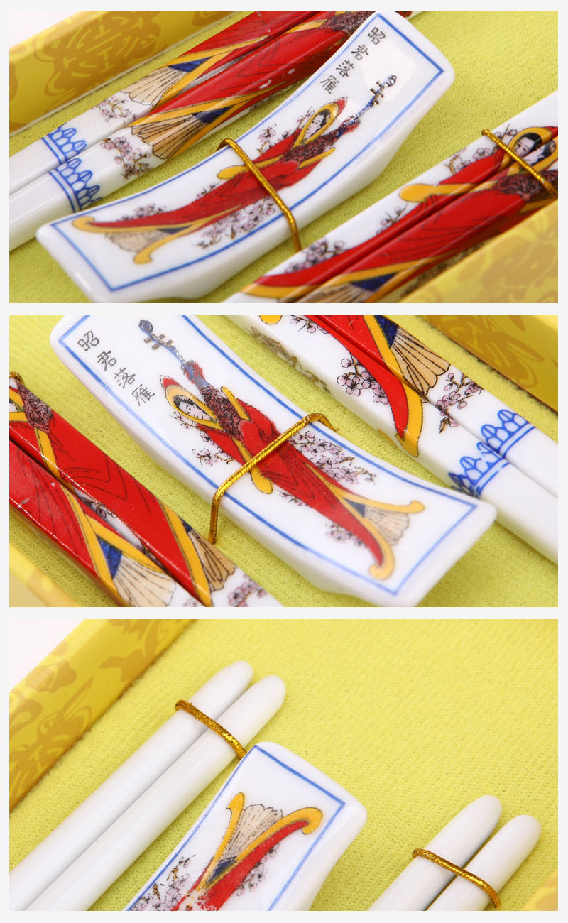 2 of the classical hand-painted chopsticks suit Zhaojun children natural health gifts T2-001 pattern3