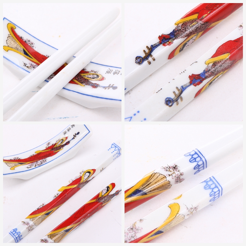 2 of the classical hand-painted chopsticks suit Zhaojun children natural health gifts T2-001 pattern4