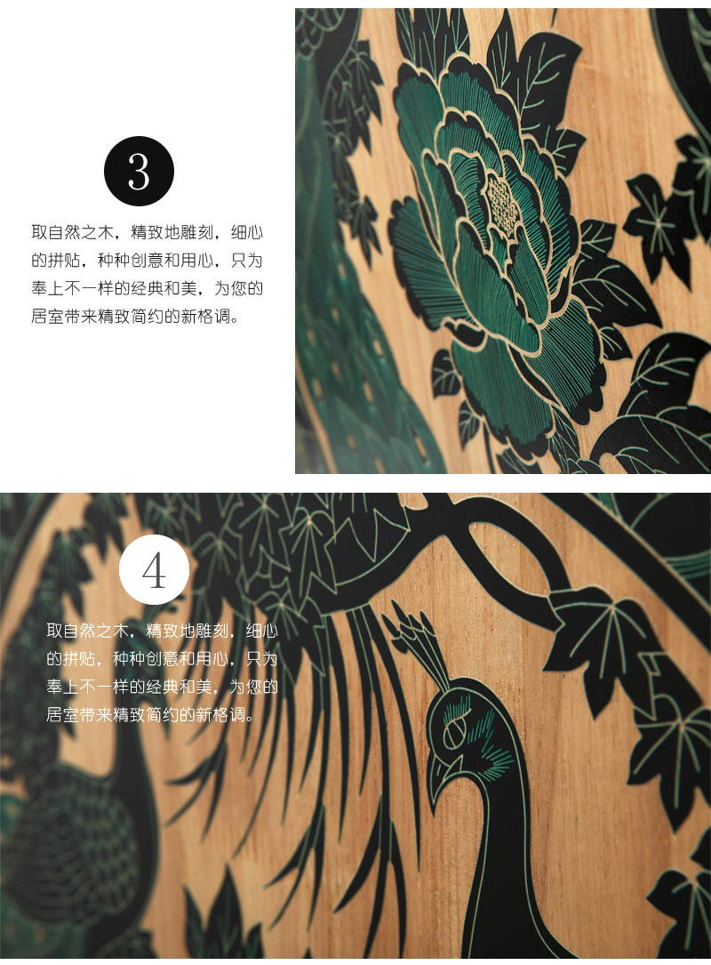 The peacock in porch decoration painting New Chinese paintings paintings sculpture painting wall painting the living room office WT1000-33