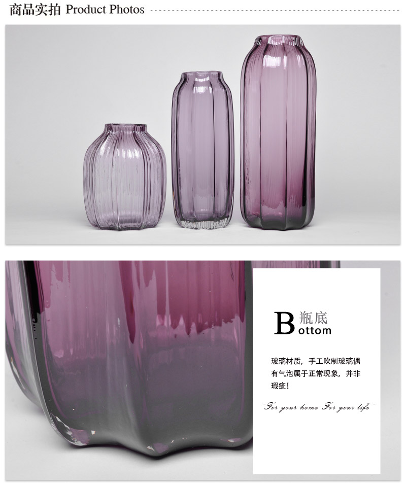 Simple modern European fashion violet hailed floral vase 13A169-1712
