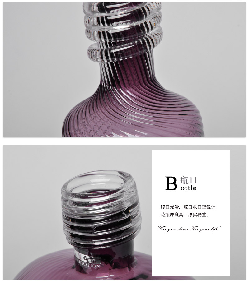 Simple modern European fashion violet flute vase soft fitting 13A180-1824