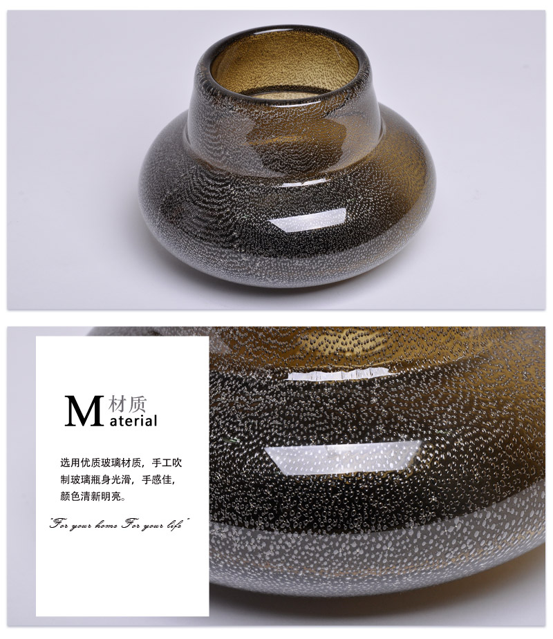Simple modern style and fashionable dream sand Vase - mustard green 11S0553