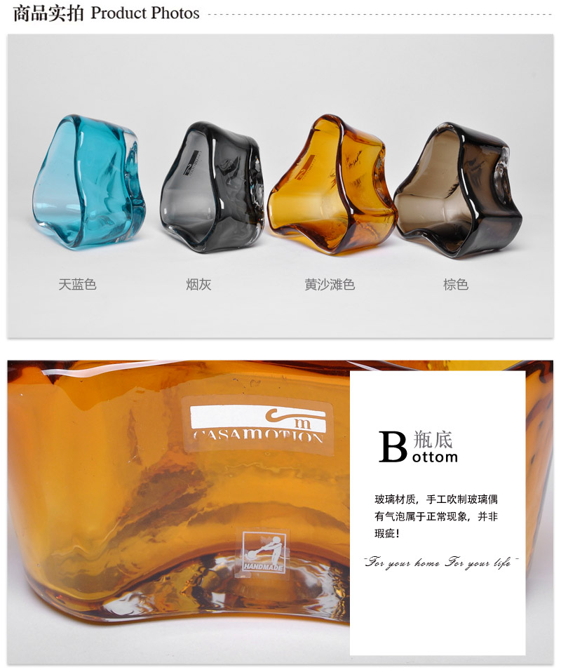 European fashion home soft fitting glass triangulation bowl 13S458-4612