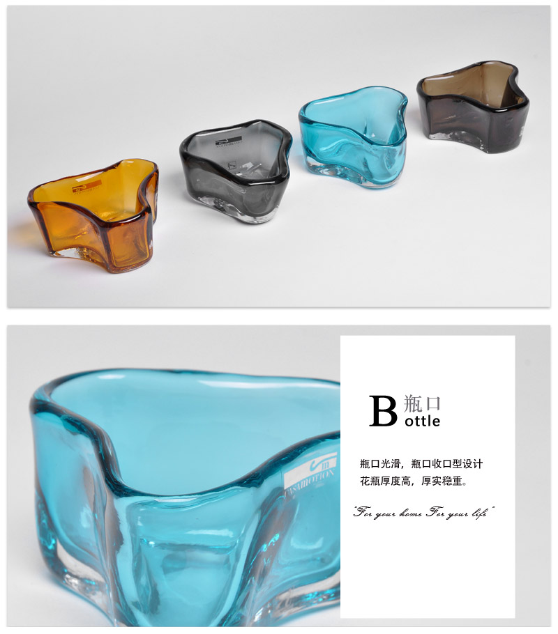 European fashion home soft fitting glass triangulation bowl 13S458-4614