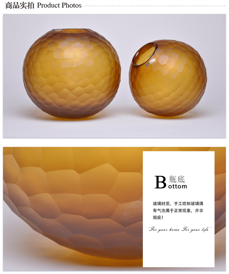 Modern minimalist home jewelry ornaments Milan amber ball flower vase 11F291-2922