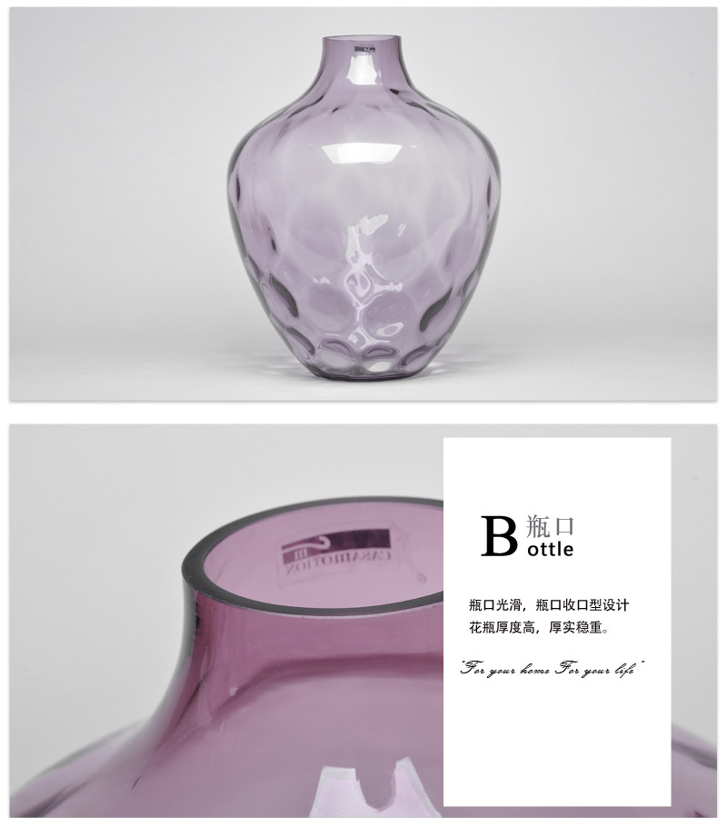 Modern simple European fashion shallowly purple and Yin Yang model vase soft fitting 13A176-1774