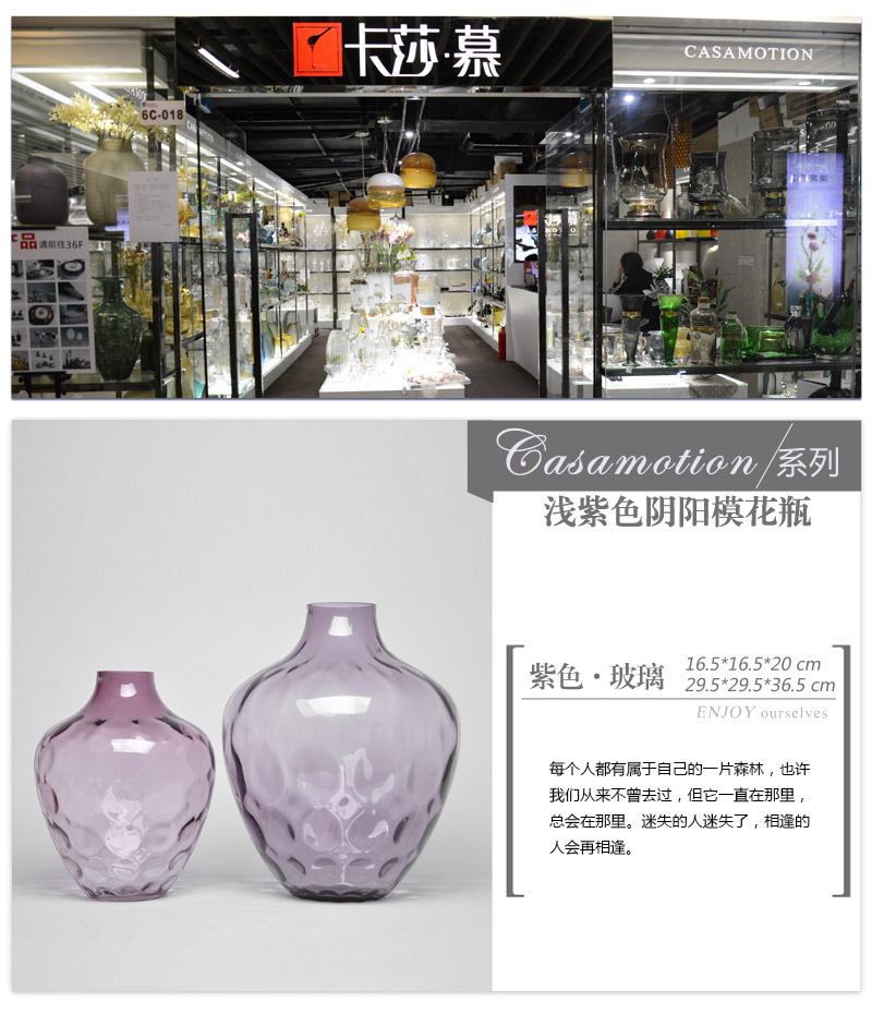 Modern simple European fashion shallowly purple and Yin Yang model vase soft fitting 13A176-1771