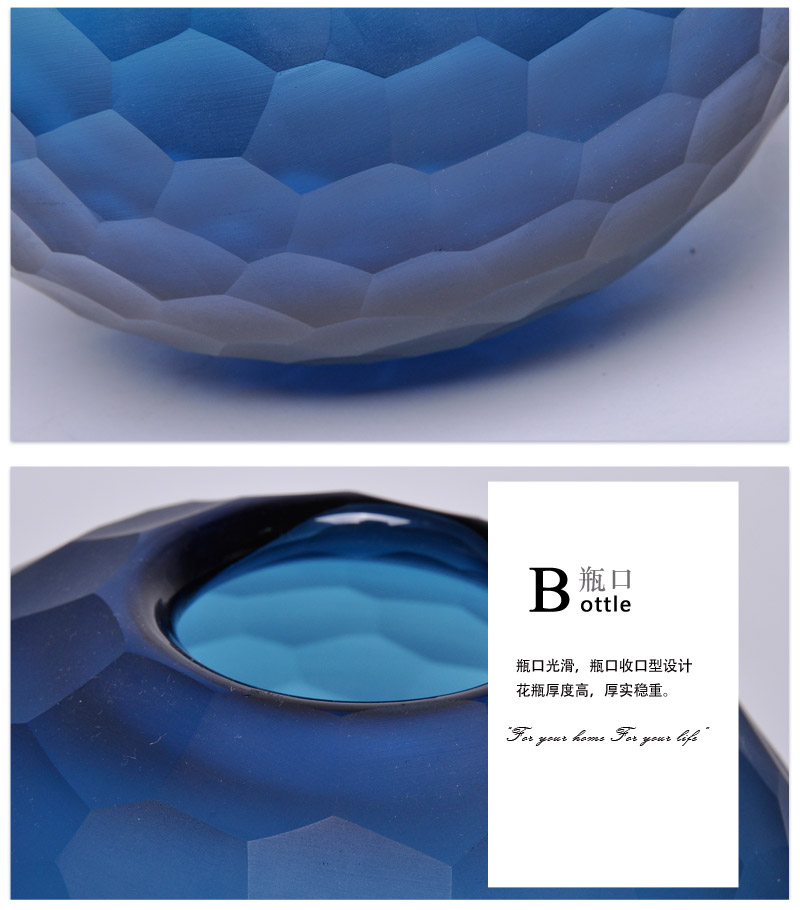 Modern minimalist home jewelry ornaments Milan blue gray ball flower vase 11F293-2944
