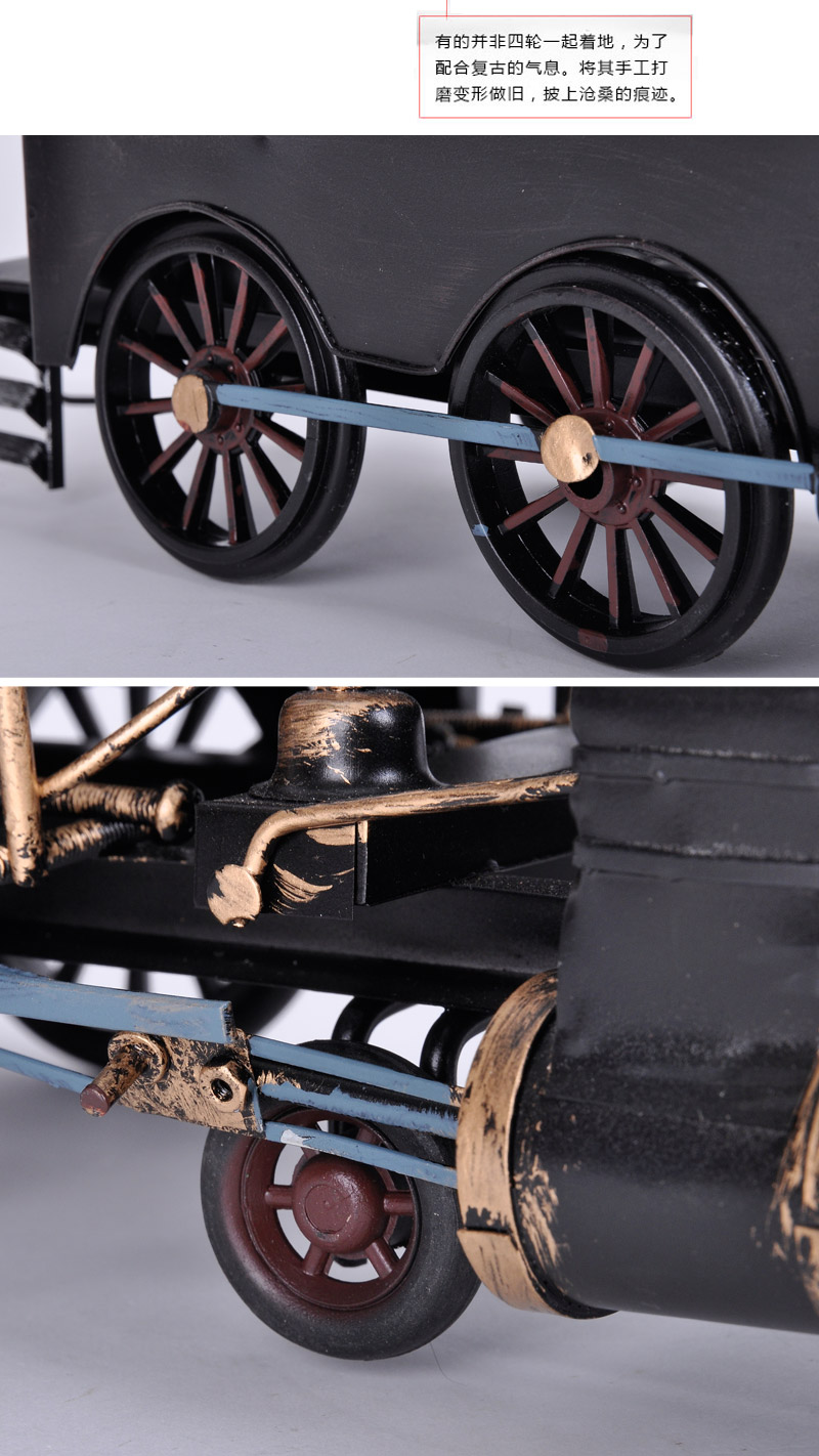 Vintage Black locomotive model creative home decoration decoration tin crafts 85197