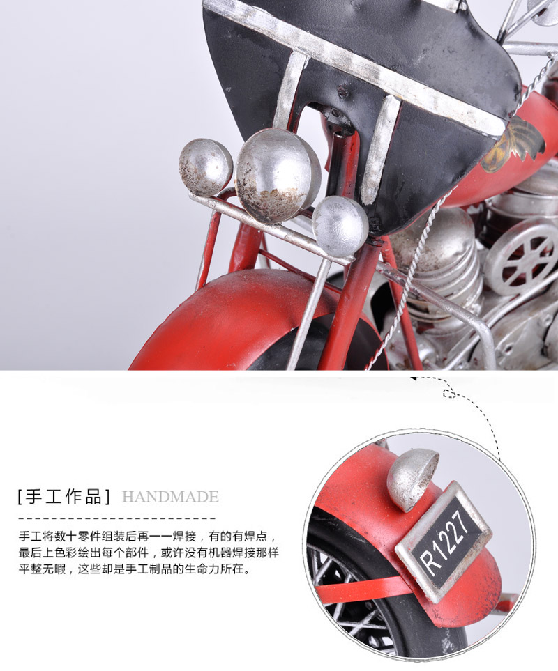 Retro Tin iron motorcycle model birthday gift bar store decoration decoration 83335