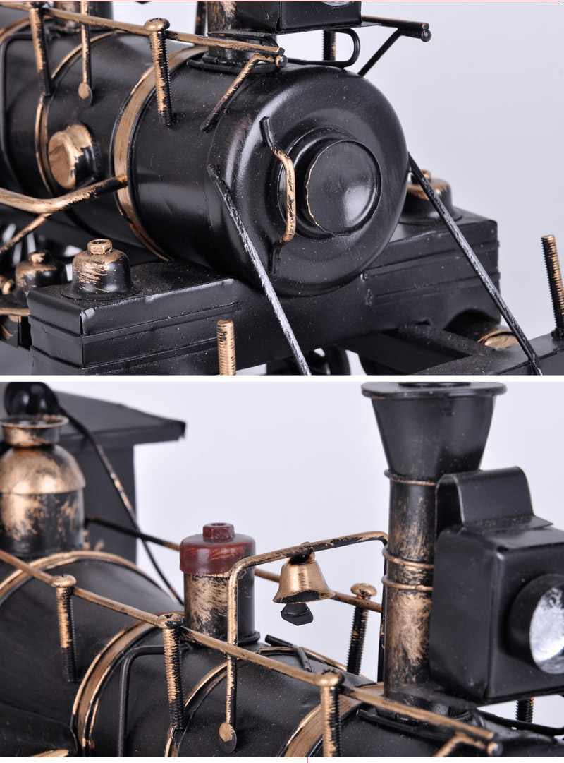Vintage Black locomotive model creative home decoration decoration tin crafts 85196