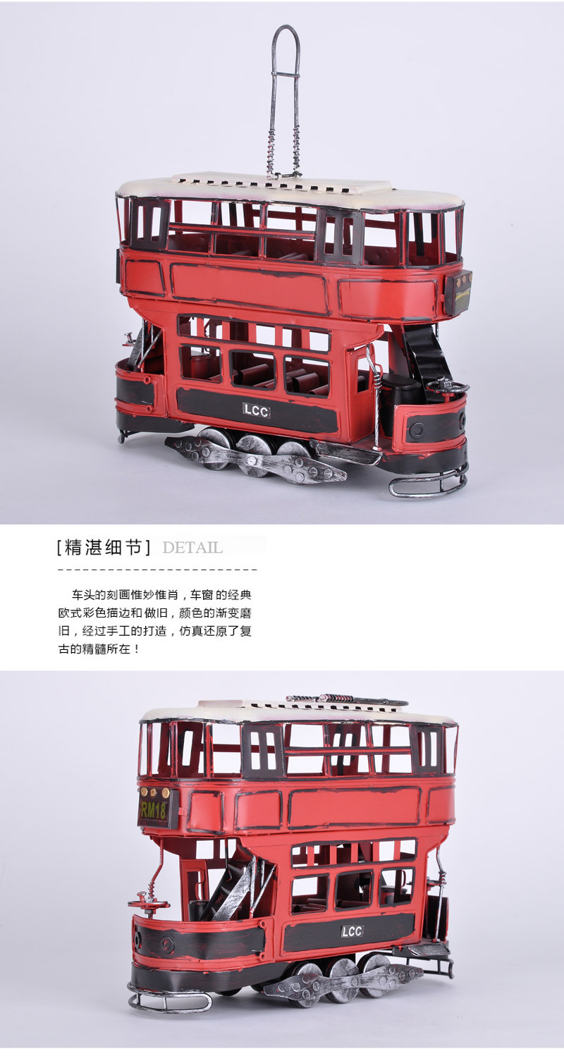 Red London Double Decker Bus Model cars Tin Toy Decoration decoration 1781 display props4