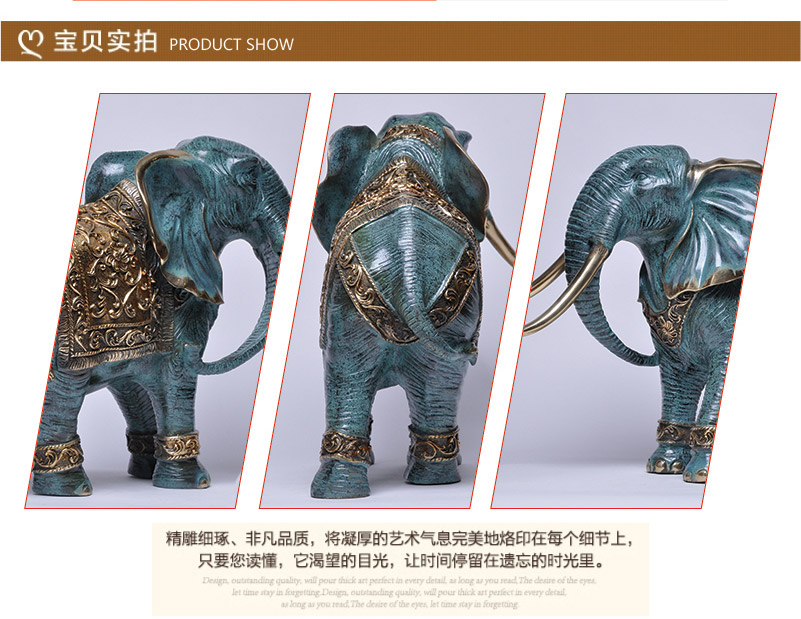 Lucky Elephant European living creative crafts high-end decoration decoration crafts opened Home Furnishing BEP-1215S2