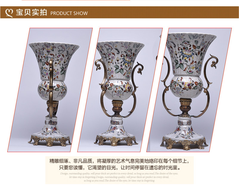 European style luxury vase ceramic decoration living room TV cabinet decoration wedding gift MC-13442