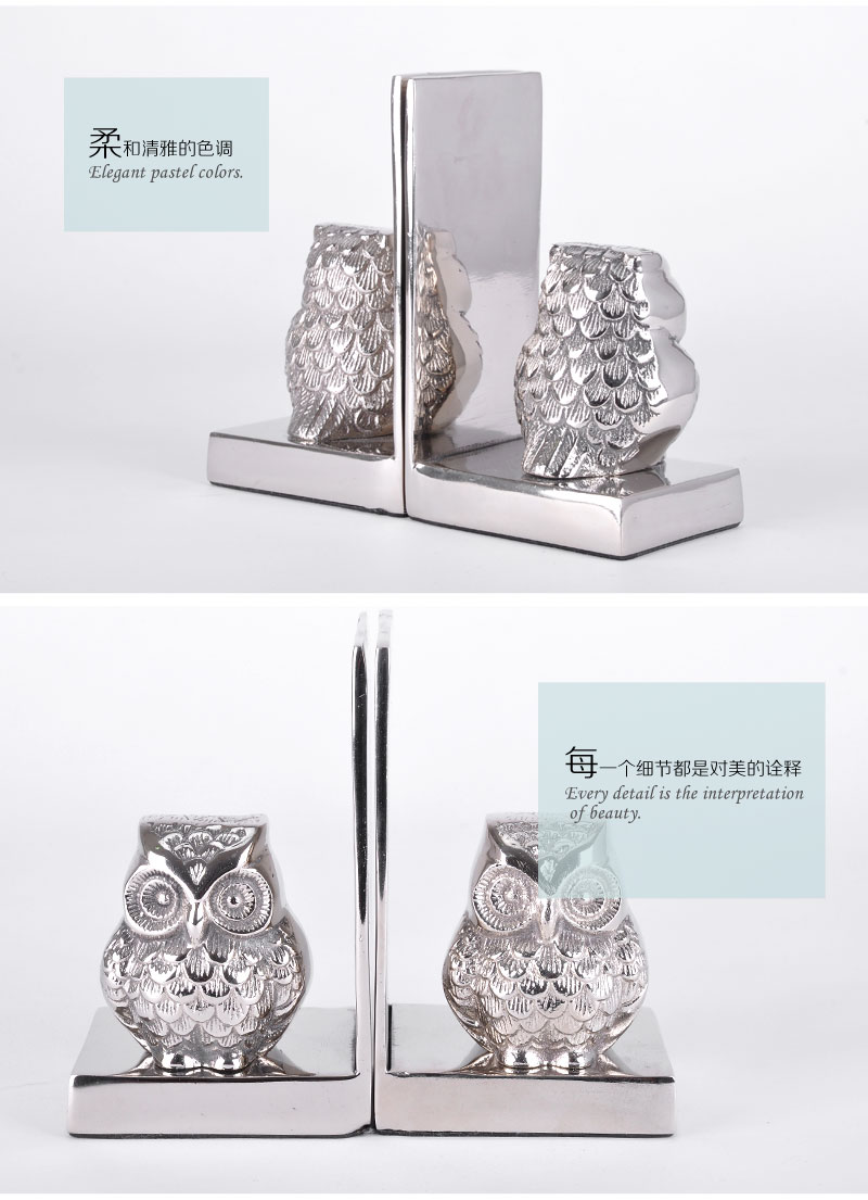 European simple Home Furnishing jewelry cartoon owl bookend Bookends study desk book decoration creative gift 100450022