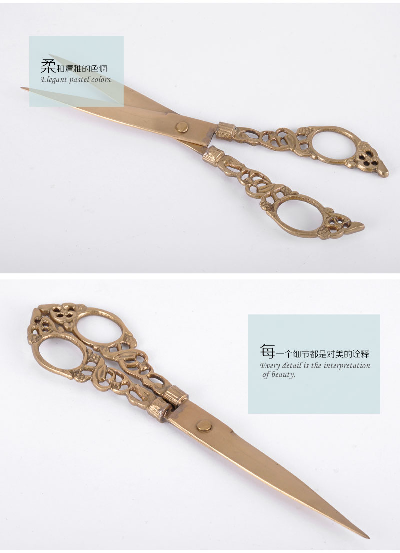 The import of gold embossed craft ornaments scissors creative ornaments sample room 100451252