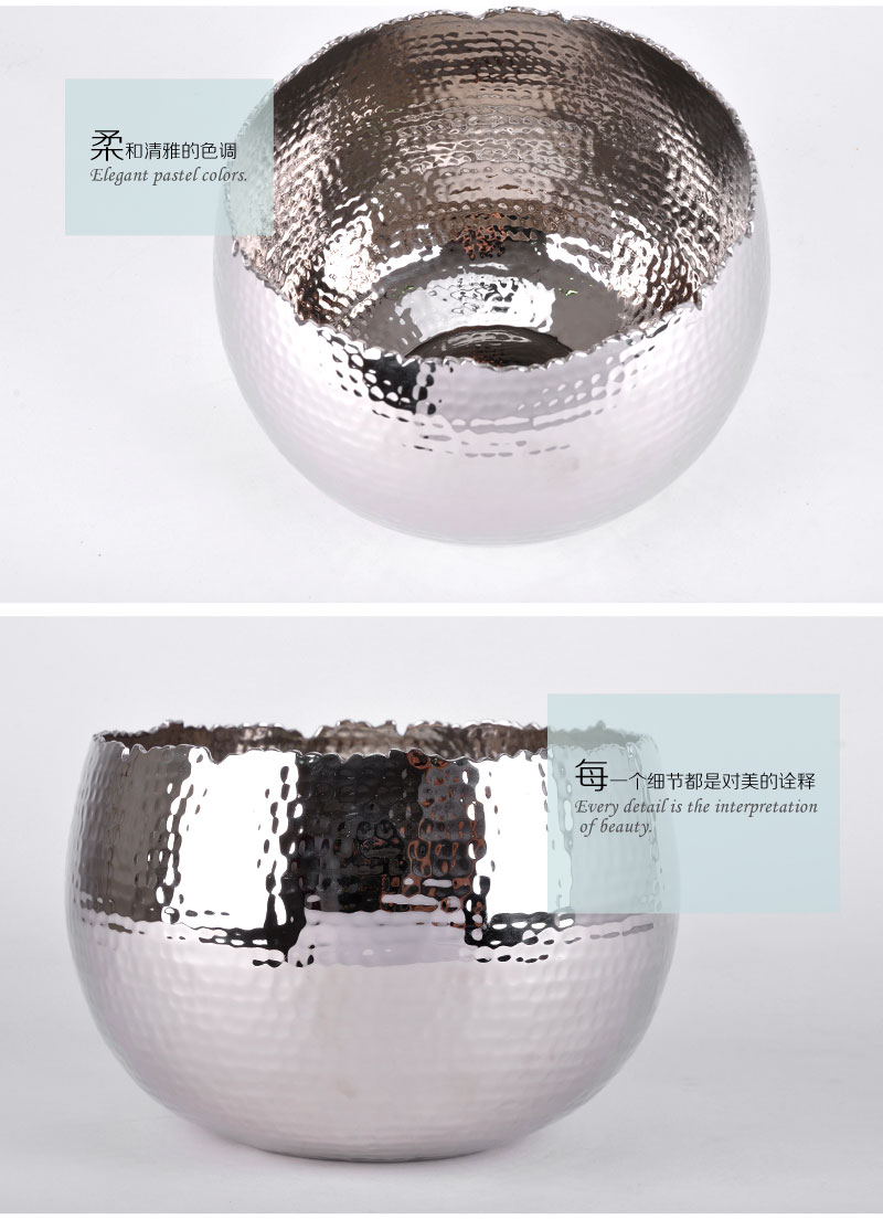 The import of silver decorative flower pot bowl creative ornaments 10049925-YW2
