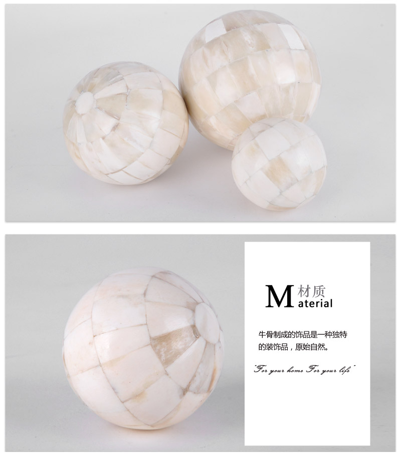 Creative decoration ball ball white bone ornaments Home Furnishing soft decoration accessories 10041783-S4