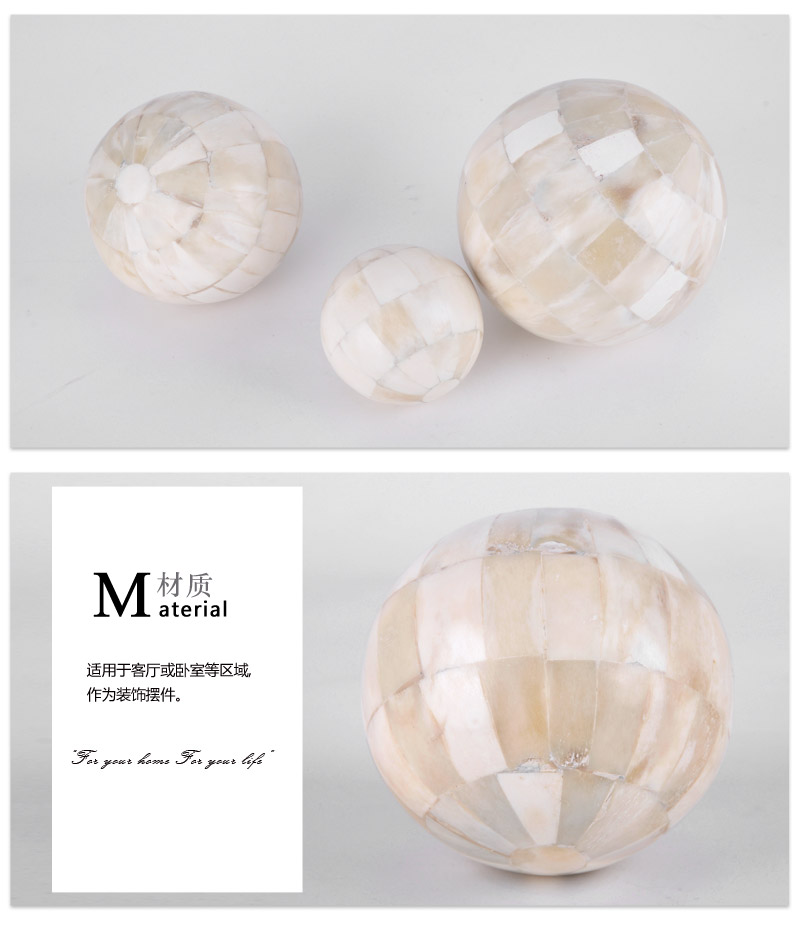 Creative decoration ball ball white bone ornaments Home Furnishing soft decoration accessories 10041783-S3