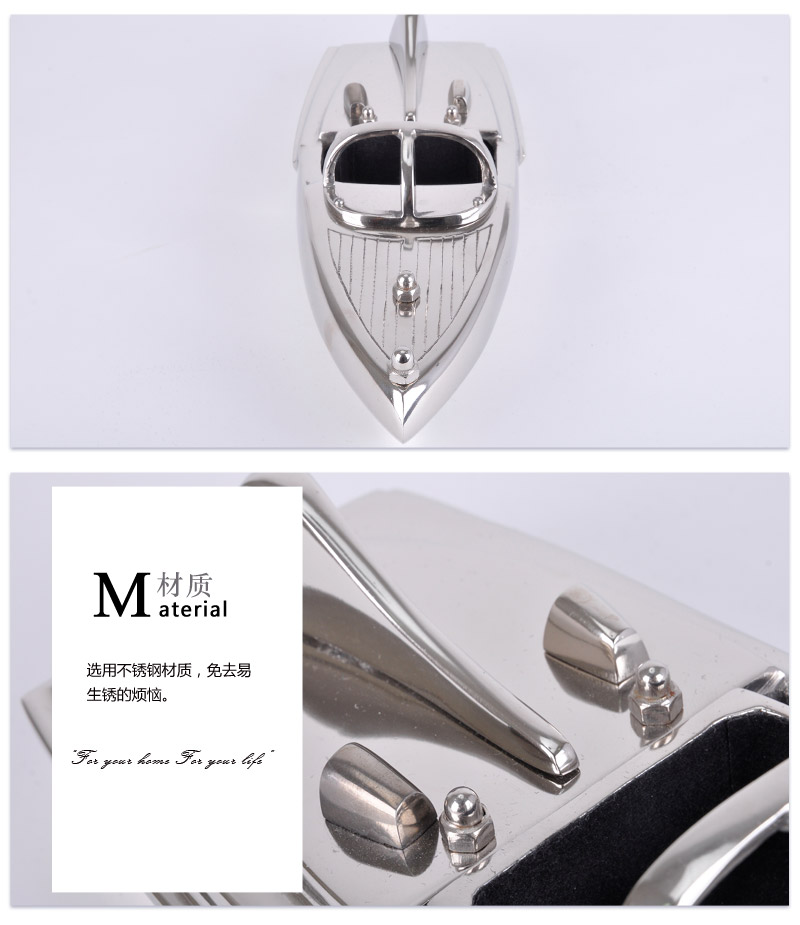 Ship model yacht aluminum stainless steel metal crafts ornaments model room soft decoration 100422923