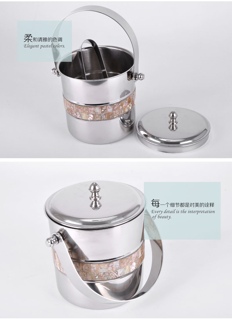 India copper nickel shells bucket decoration luxury champagne bucket up cask model room decorations IBK100406322