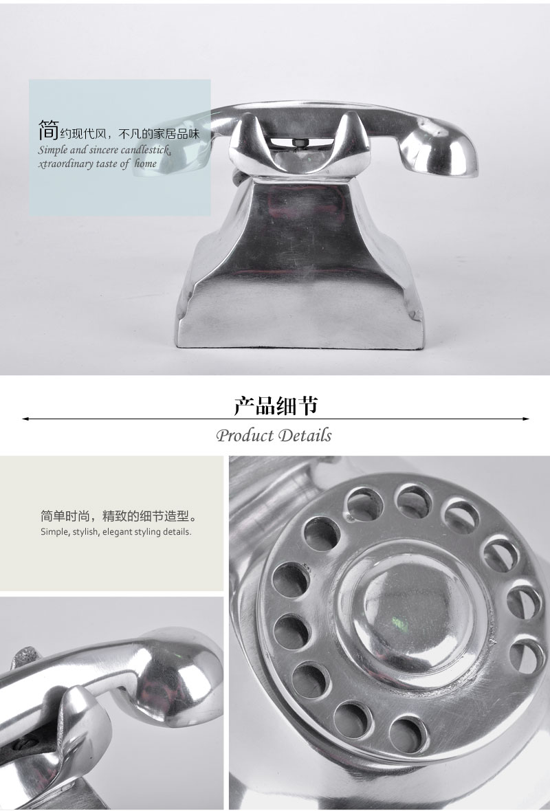 Imported aluminum telephone simple modern model room decoration den / office 10049383-DHJ3