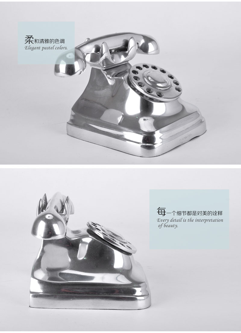 Imported aluminum telephone simple modern model room decoration den / office 10049383-DHJ2