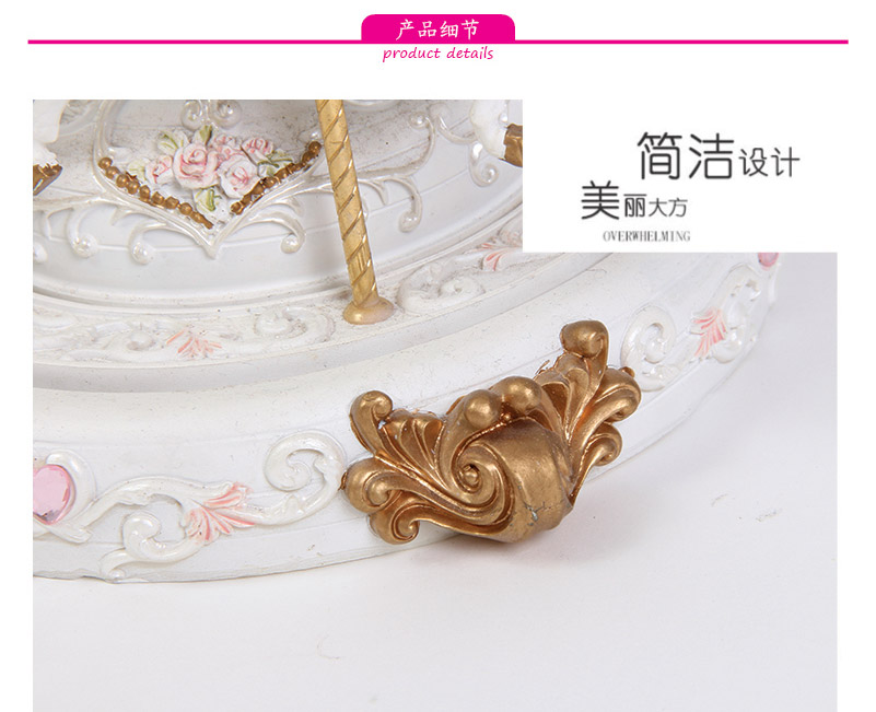 Flower vase rotating horse music box automatic lifting (excluding wooden fee) MP-761B4