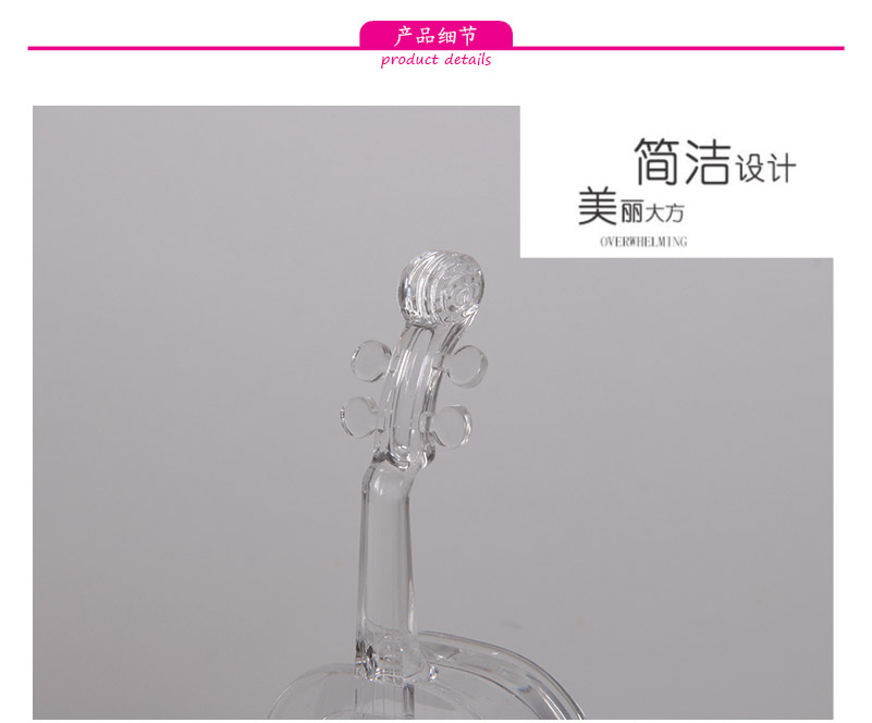 Crystal texture acrylic violin music box music box creative ornaments sky city (excluding wooden fee) MX-070L4