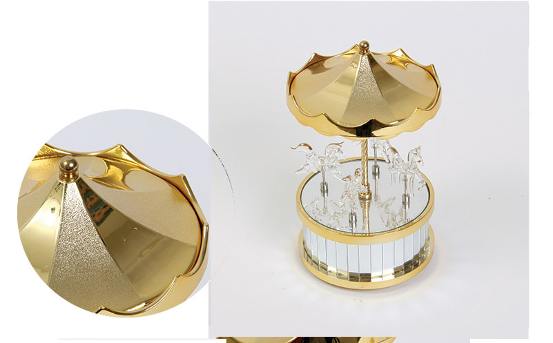 The rotary horse music box MX-024A crystal under creative gifts (excluding wooden fee) MX-024B5