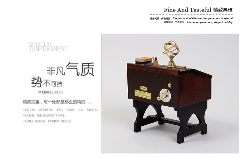 The vintage wooden desk desk music box music box to send birthday gift from creative students (excluding wooden fee) MW-0293