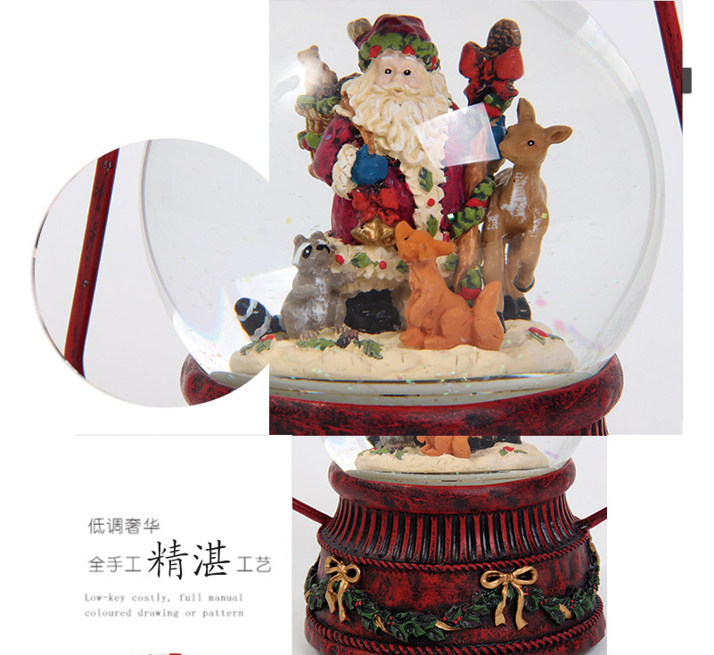 Antique European Style Lantern Santa crystal ball music box creative birthday gift (excluding wooden fee) MG-0945