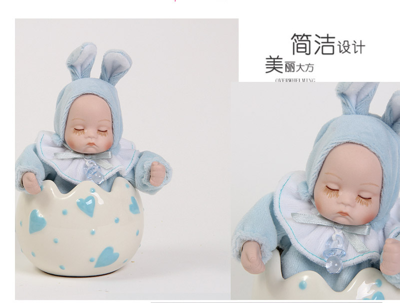 Baby rabbit ceramic Bobblehead music box music box creative birthday gift (excluding wooden fee) MD-028A MD-028B3