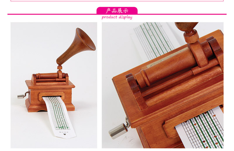 Play the tape phonograph Music Box Retro hand tape music phonograph music box DIY music box (excluding wooden fee) MW-0612