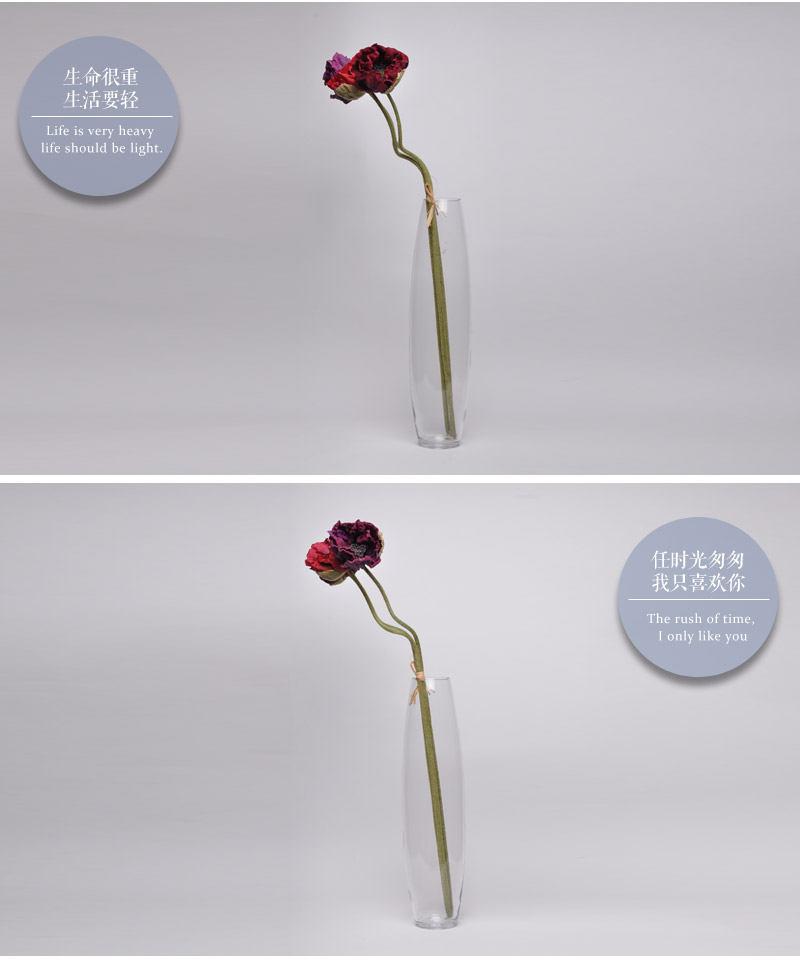 High-grade silk flowers floral flower simulation high simulation high Zhiyu mouth poppy HYP-10014-PU3