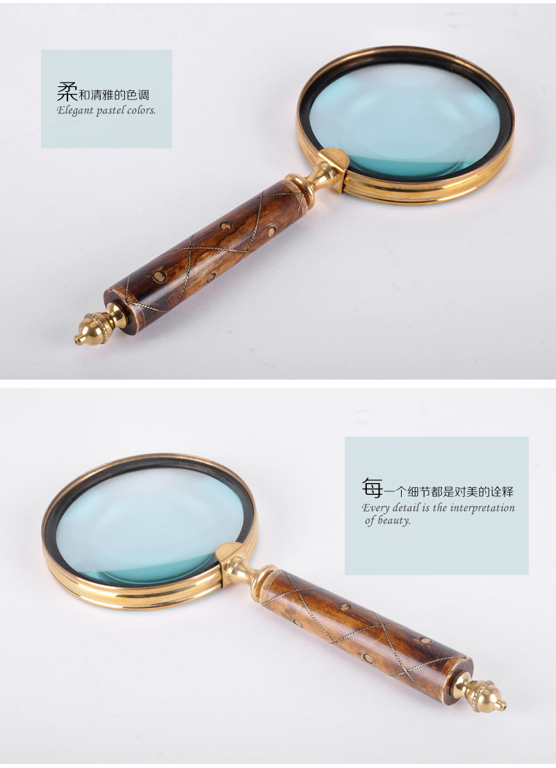 Western style retro carved copper handle magnifier IRT140520442