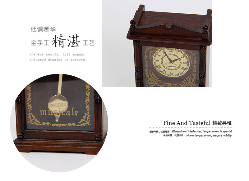 Imitation wooden clock music box gift of creative gifts (excluding wooden fee) MW-0396