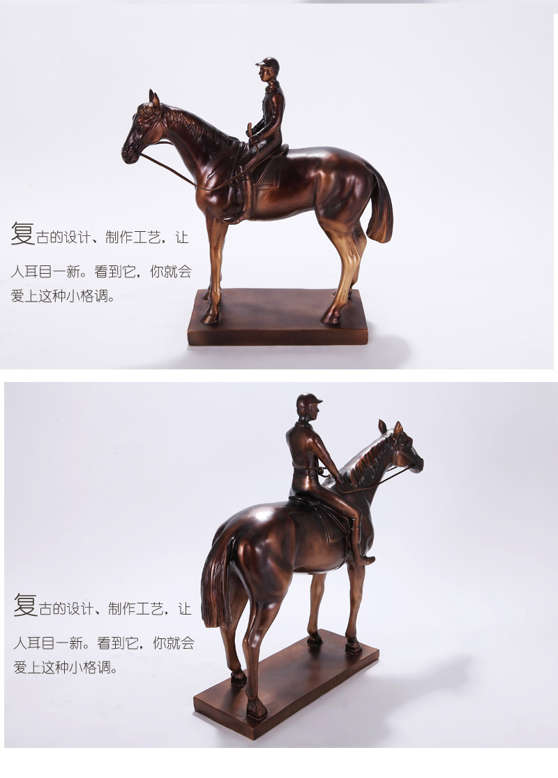 European Home Furnishing resin decoration living room riding warrior resin decoration studio window shooting props ornaments 1120450-D353