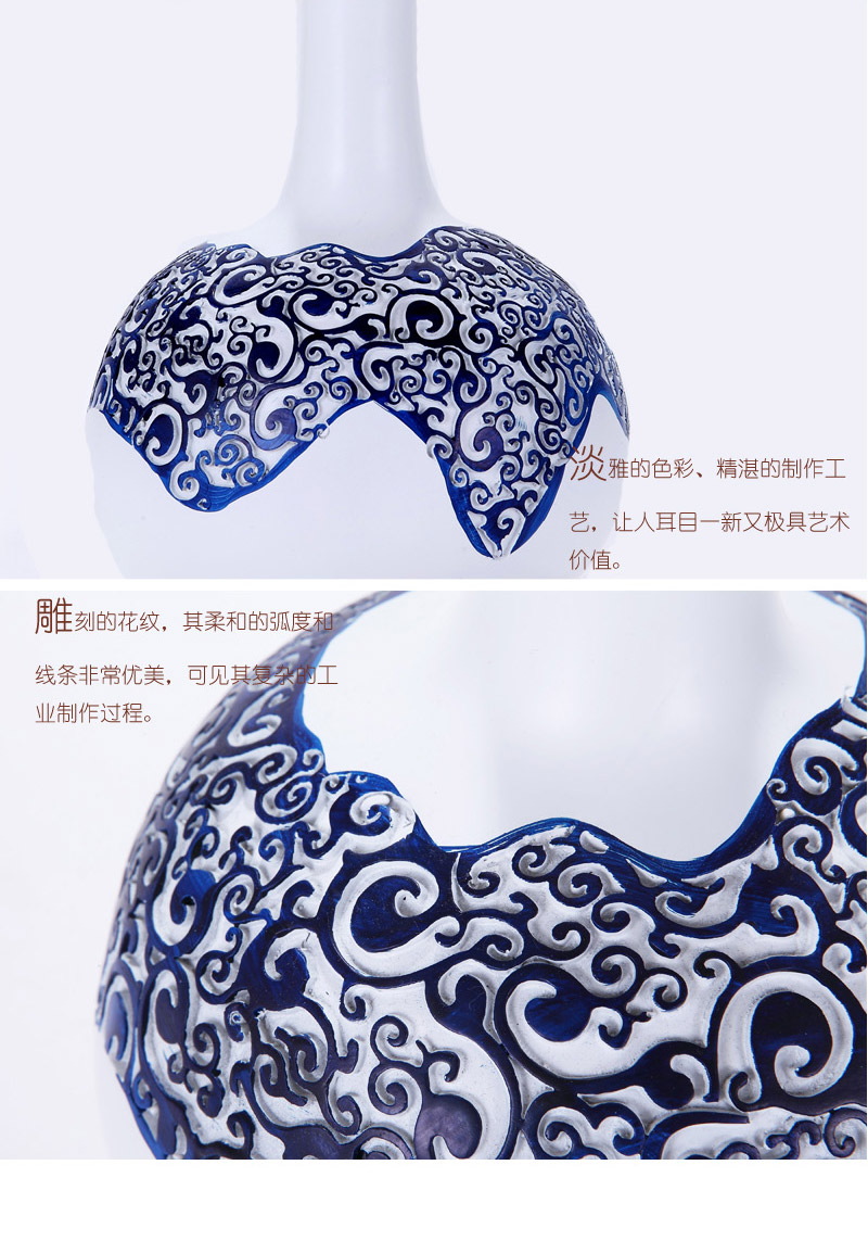 Chinese ceramic vase Antique Imitation Ceramic Vase of blue and white porcelain decoration living room decoration design CFB90366-FC193