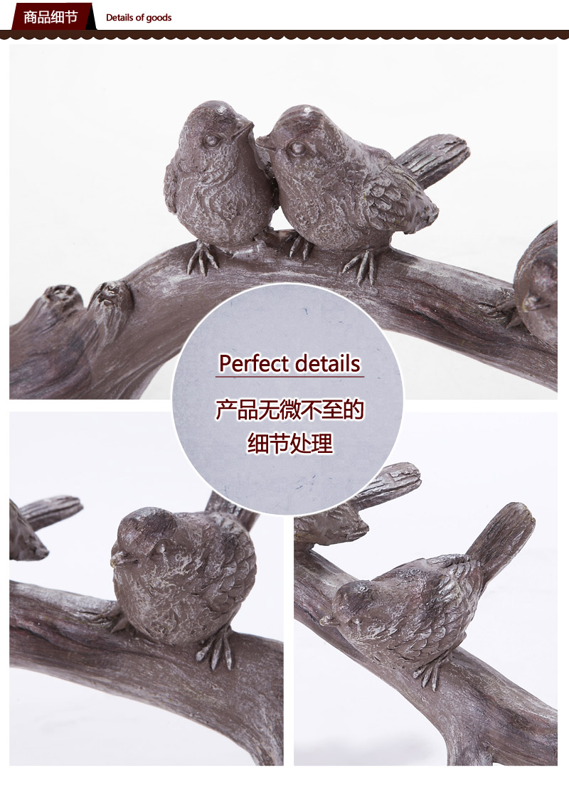 American country modern minimalist Home Furnishing resin jewelry creative arts and crafts ornaments decoration living room imitation bird 6012719 branches3