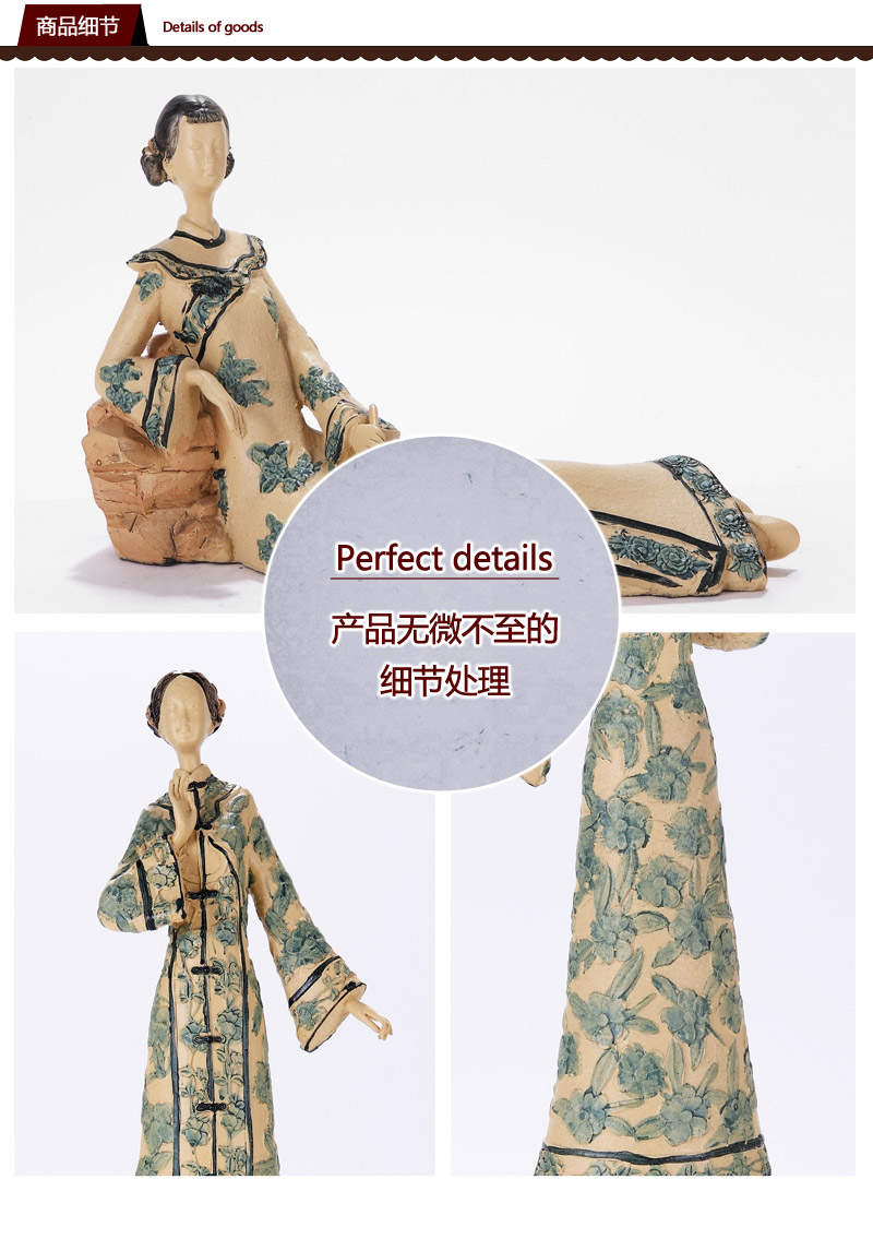 Chinese living room decoration decoration Home Furnishing resin creative figures of the new classical ladies 1109040-V44 decoration in Ming and Qing Dynasties3