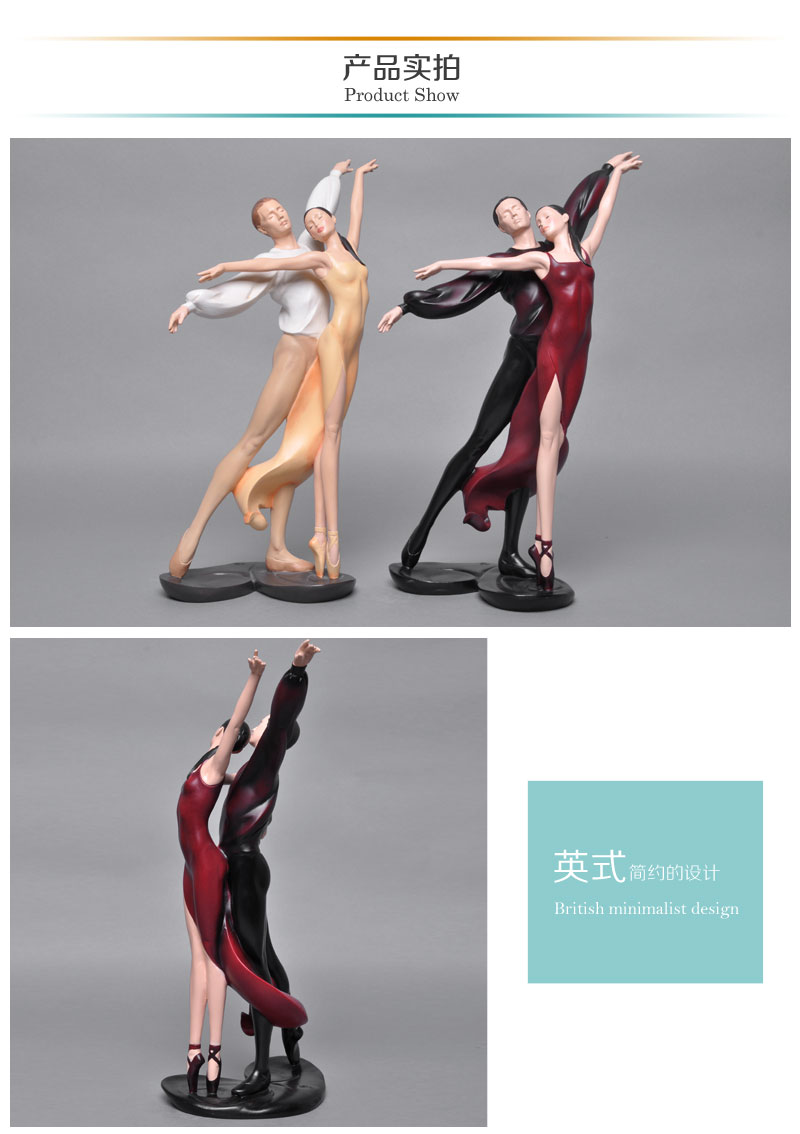 Romeo and Juliet British ballet resin decoration simple living room TV cabinet decoration room window props ornaments 03024/030163
