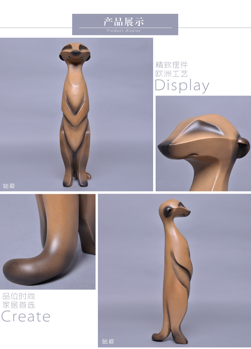 Simple English squat, stand meerkats resin decoration ornaments Home Furnishing meerkats 02022, 020233