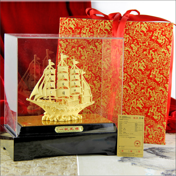 Manufacturers selling crafts crafts plated cashmere alluvial gold will sell insurance business gifts gifts gifts four bar sailing gold Everything is going smoothly.7