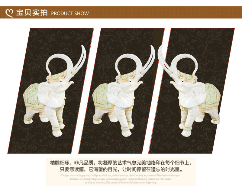 Lucky Elephant European living creative high-grade resin ornaments crafts business Home Furnishing decor EP-1215/S2