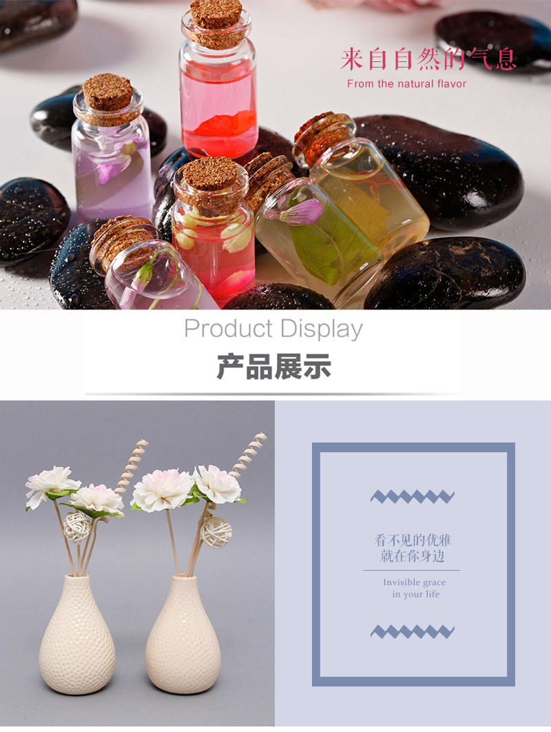 Rattan without fire naturally gives 120ml aromatherapy essential oils set large ceramic flower perfume bottle through the room E-1002